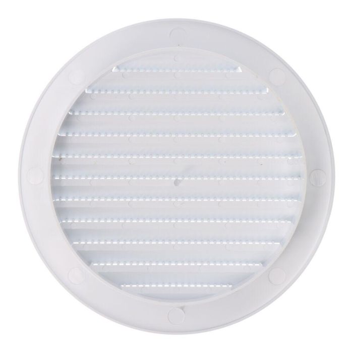 Rejilla ventilación redonda empotrable con mosquitera ø120mm abs blanca 1