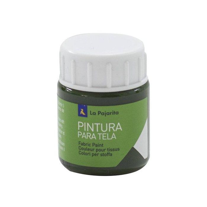 Pintura Para Tela La Pajarita 25 Ml (Bote) Verde Musgo T-18 (Set de 6)