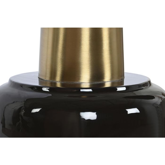 DKD Home Decor Mesita Auxiliar Moderno Negro Dorado Cristal y Metal 59 x 59 x 46 cm 1
