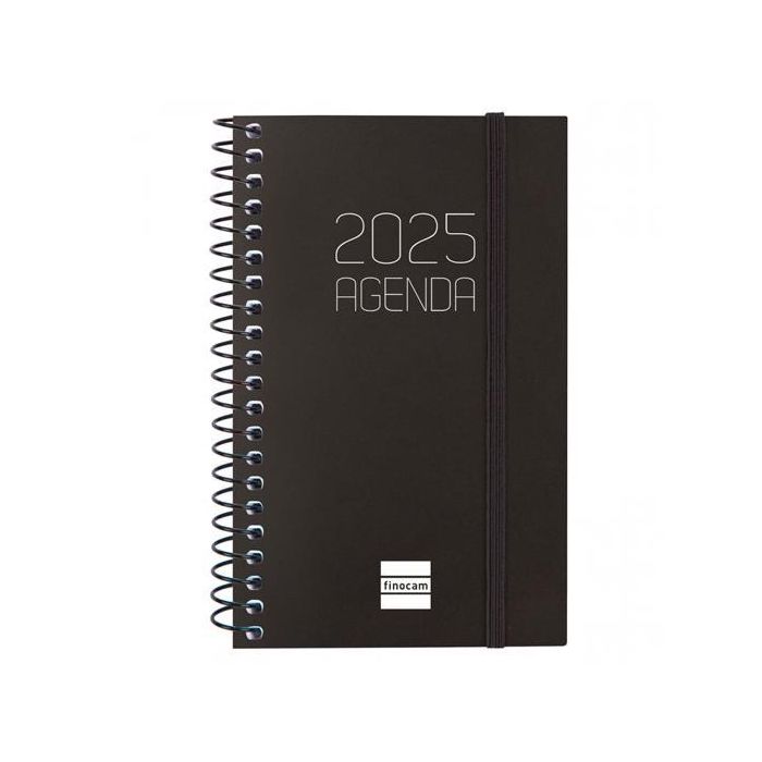 Finocam Agenda Anual Opaque Espiral E3-79x127 mm Svh Negro 2025 Finocam Agenda Anual Opaque Espiral E3-79x127 mm Svh Negro 2025