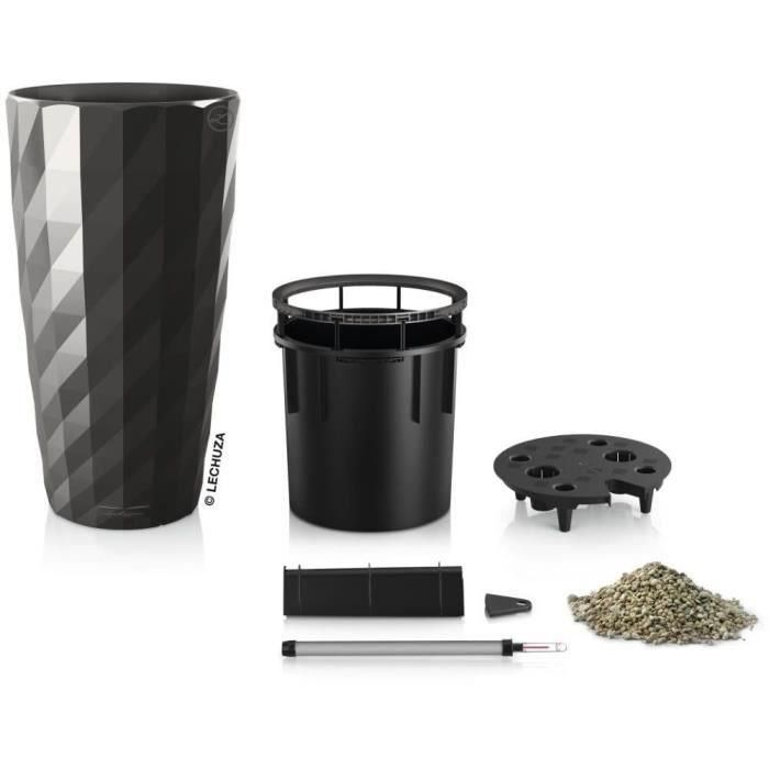 Lechuza LEC4008789157034 Macetero Diamante Premium - juego completo, antracita metalizado 4