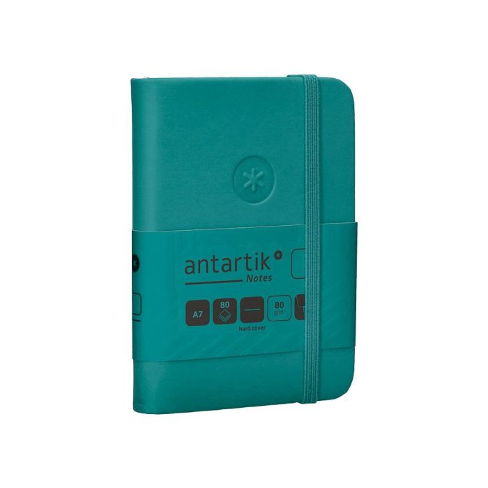 Cuaderno Con Gomilla Antartik Notes Tapa Dura A7 Hojas Lisas Verde Aguamarina 80 Hojas 80 gr Fsc 4