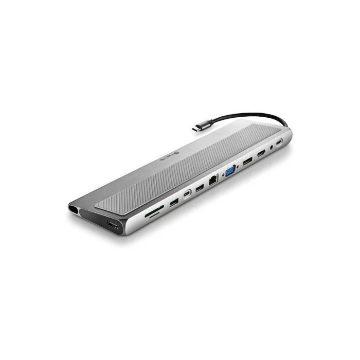 NGS WonderDock 12 Pro Hub USB Tipo-C 12 en 1 con 2xHDMI 4K, VGA, RJ45, 3xUSB 3.0, Lector Tarjetas SD/TF, USB-C PD 100W Gris 1