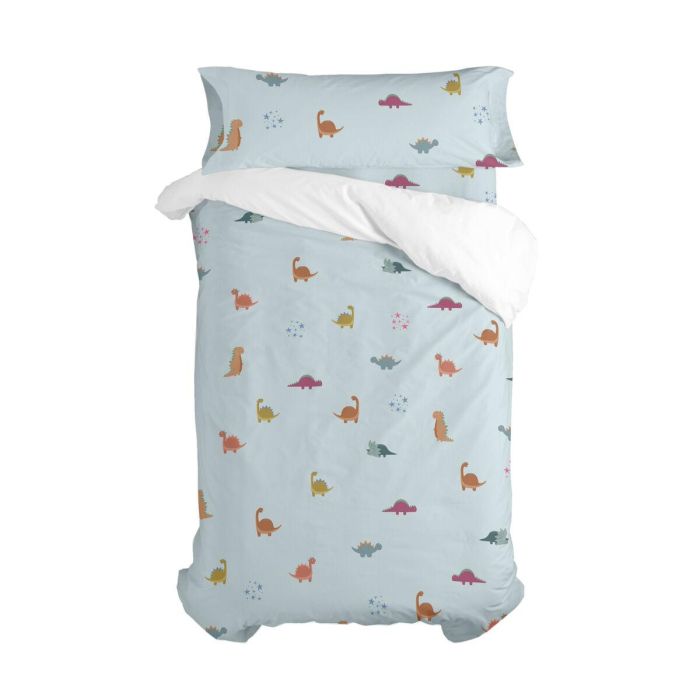 Juego de funda nórdica HappyFriday Mini dinosaur Multicolor Cama de 80/90 2 Piezas