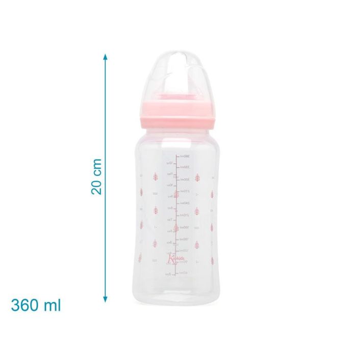 KioKids Biberón Anticólicos 360 mL Rosa +6 Meses, Tetina 3 Posiciones de Silicona, Boca Ancha, Libre BPA, Petits Moments 3 KioKids Biberón Anticólicos 360 mL Rosa +6 Meses, Tetina 3 Posiciones de Silicona, Boca Ancha, Libre BPA, Petits Moments 3