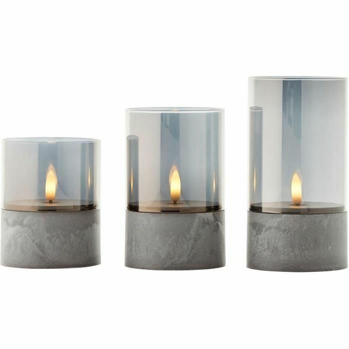 Lote 3 lámparas de mesa LED BRILLIANT CANDLE - 2500K - Plástico y vidrio - Vidrio gris y ahumado 4 Lote 3 lámparas de mesa LED BRILLIANT CANDLE - 2500K - Plástico y vidrio - Vidrio gris y ahumado 4