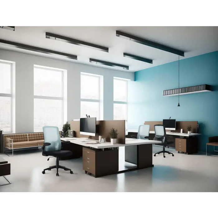 Q-connect Silla de Oficina Alba Malla Base Metálica Ruedas Premium Negro Azul Altura Máx 1110 mm Ancho 610 mm Profundidad 580 mm 12