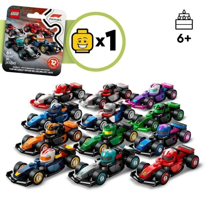 Caja de 36 minifiguras 71049 Coches de F1 coleccionables 1 Caja de 36 minifiguras 71049 Coches de F1 coleccionables 1