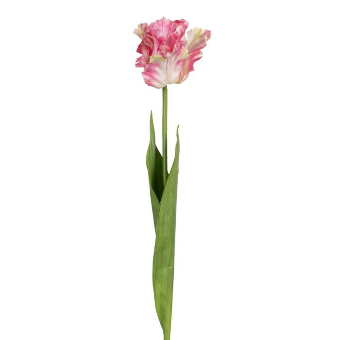 Flor Tulipán Rosa Tejido Decoración 63 cm