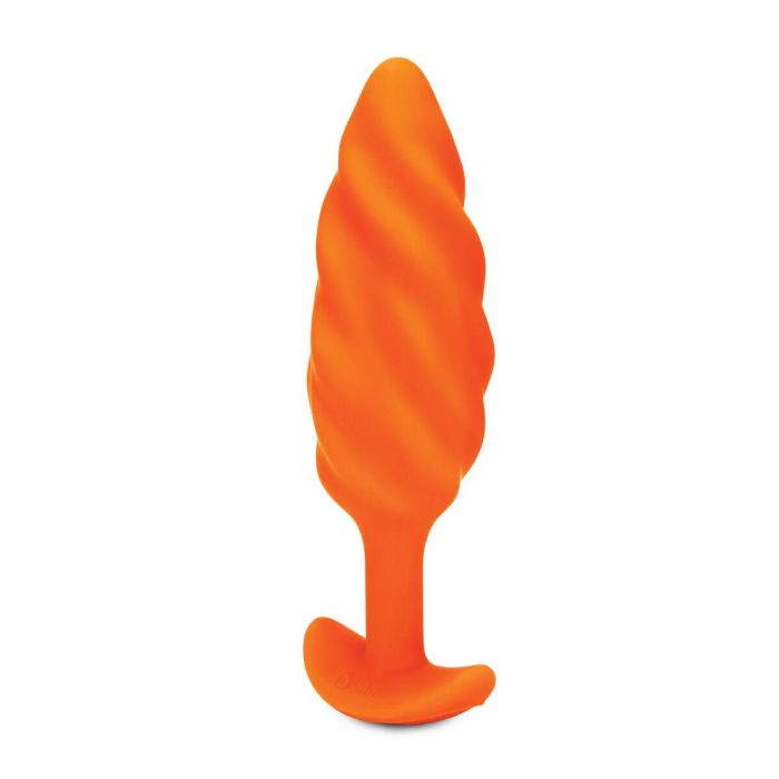 Plug Vibrador Anal B-Vibe Swirl Texture Naranja 3 Plug Vibrador Anal B-Vibe Swirl Texture Naranja 3