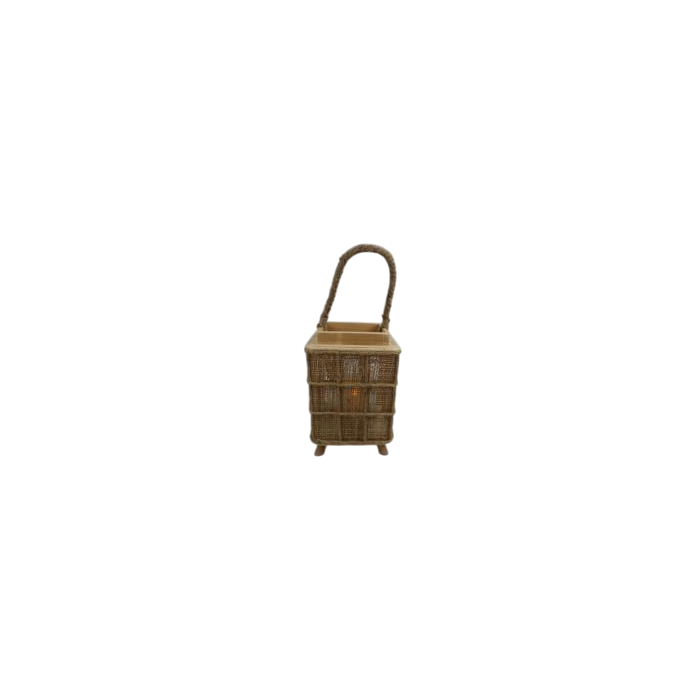DKD Home Decor Portavela Tropical Yute Cristal Natural 18 x 24 x 13.5 cm (8 Unidades)