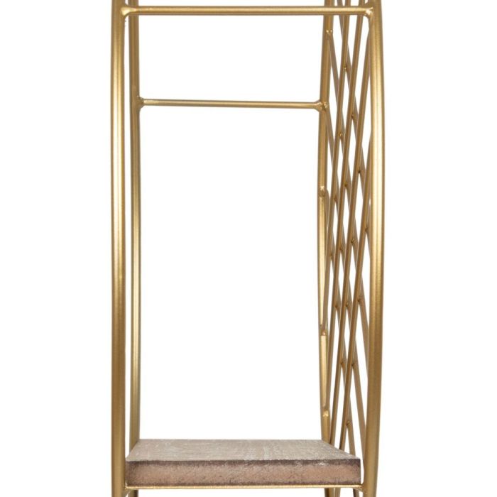 Estante Natural Dorado Metal Madera 43 x 13 x 43 cm 1