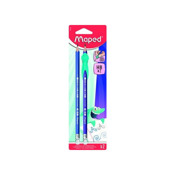Lapiz De Grafito Maped Con Goma - Hb Blister De 2 + 1 Grip