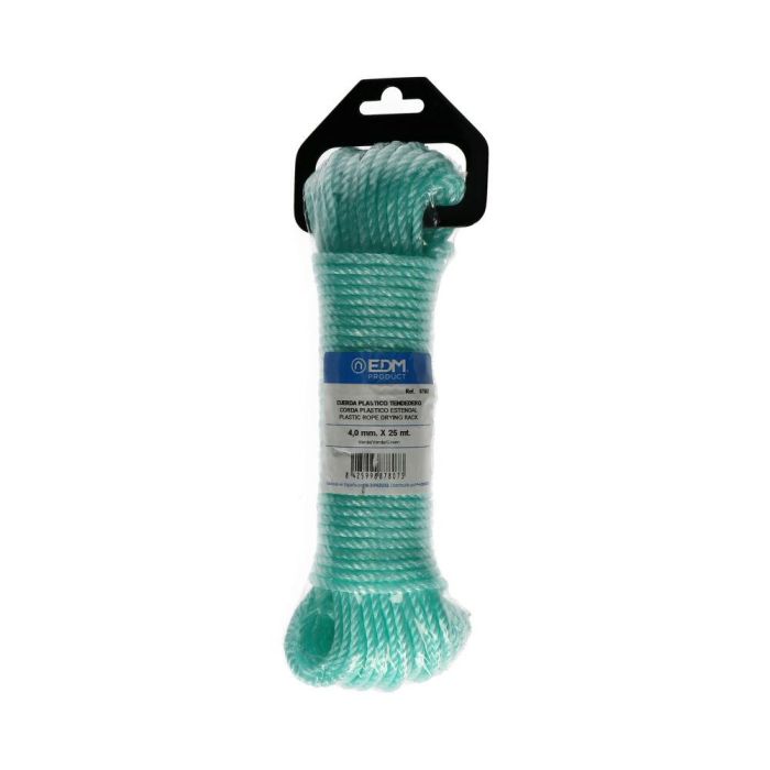 Edm Cuerda de plástico verde, 4.5 mm x 25 m, para tendederos, cercados e industria 1 Edm Cuerda de plástico verde, 4.5 mm x 25 m, para tendederos, cercados e industria 1