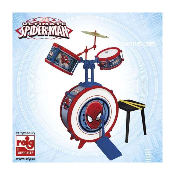 Bateria spiderman 3 elementos c/ banqueta 75x50x54 3