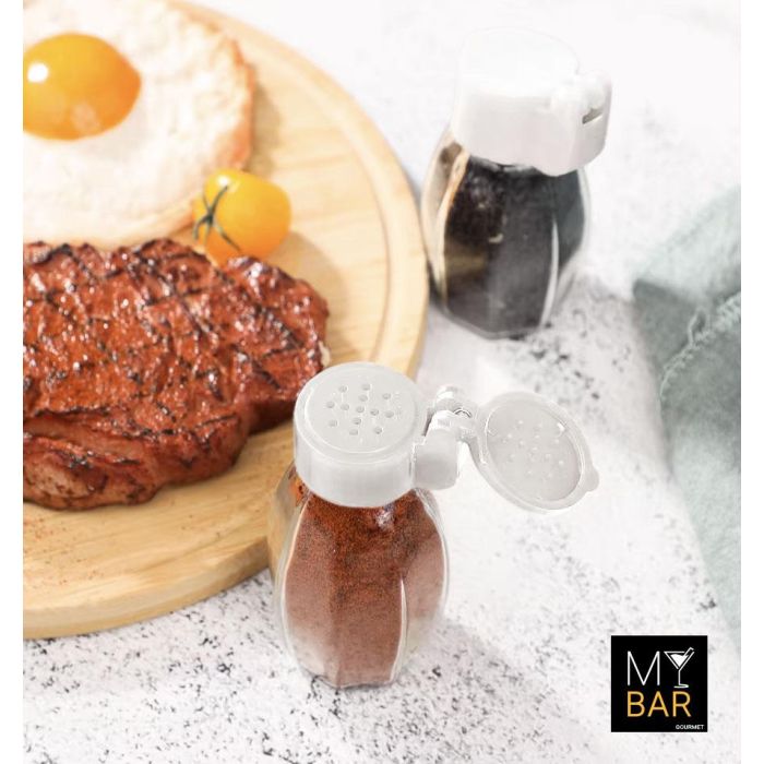 Set de 2 Saleros de Vidrio con Tapa Inatascable 45 ml - My Bar por Inde (24 Cajas) 1