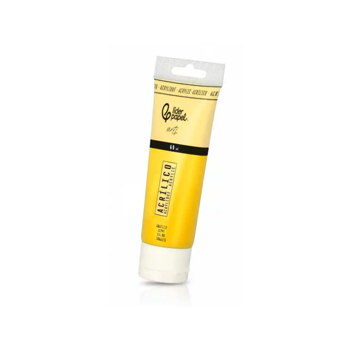 Liderpapel Pintura Acrílica Tubo de Plástico 60 ml Color Amarillo 2