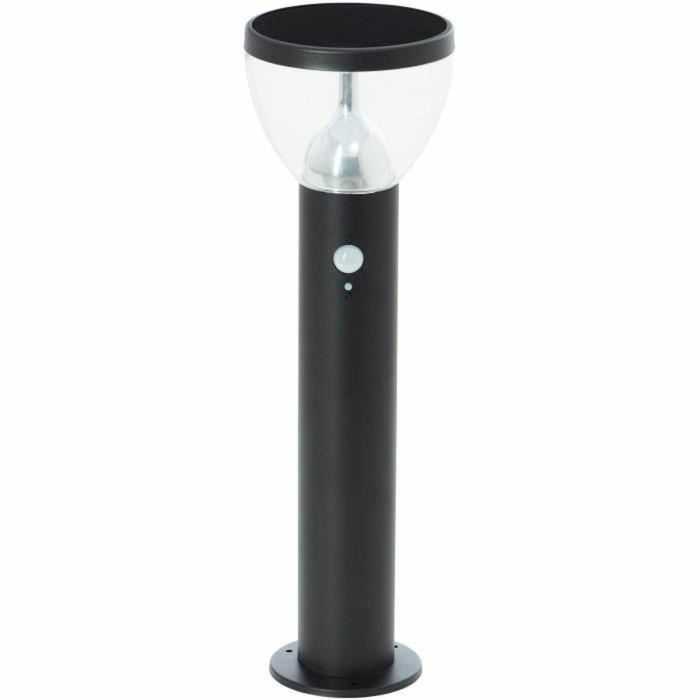 Brilliant BRI4004353437908 Terminal de Exterior TULIP LED Solar con Detector de Movimiento, Acero Inoxidable y Plástico, 4W, Negro