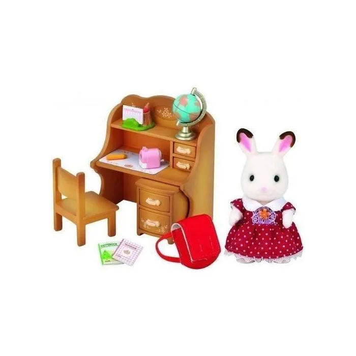 Sylvanian Families 5016 Set Oficina con Niña Conejo Incluye Escritorio, Silla, Figura Conejito Chocolate y Accesorios para Niños a Partir de 4 Años 1