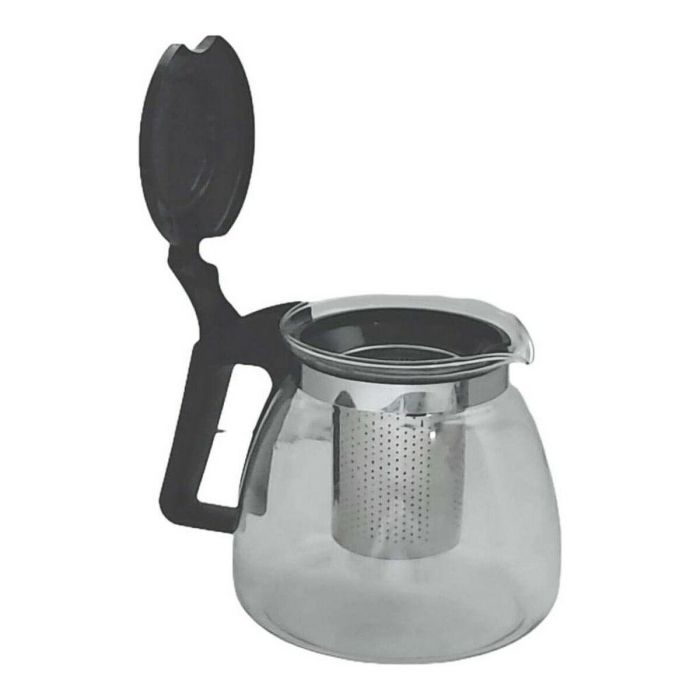 Tetera Negro Transparente Plateado Vidrio Plástico 900 ml 2 Tetera Negro Transparente Plateado Vidrio Plástico 900 ml 2