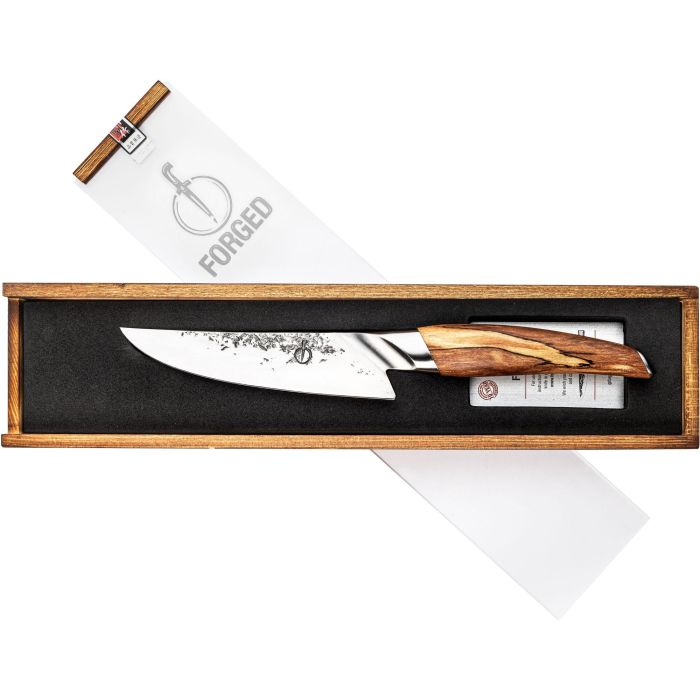 Cuchillo de chef - FORJADO - KATAI - Acero VG10 - Mango de madera de raíz - 16 cm de largo 1 Cuchillo de chef - FORJADO - KATAI - Acero VG10 - Mango de madera de raíz - 16 cm de largo 1