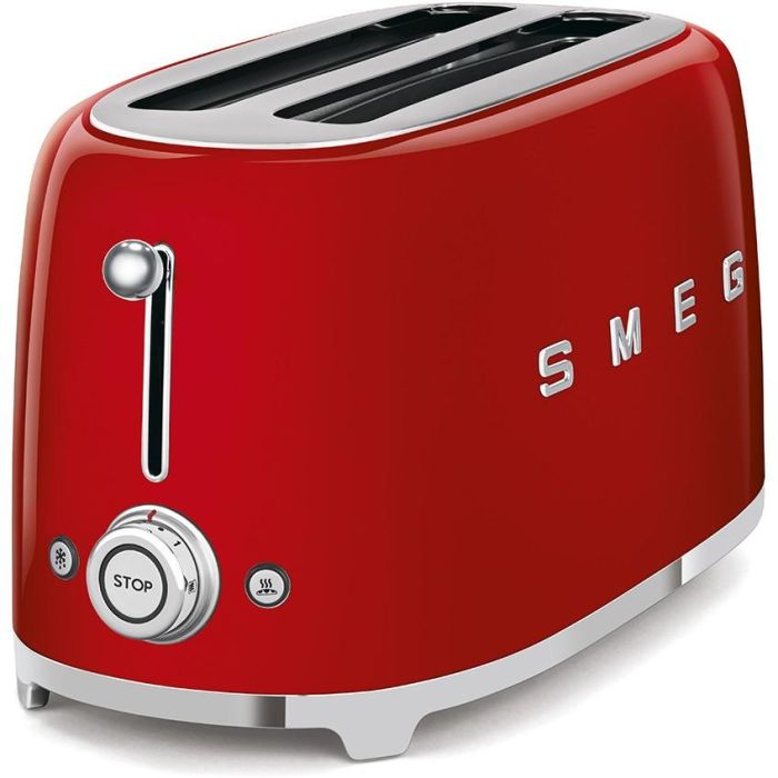 SMEG TSF02RDEU Tostadora 4 Rebanadas Roja 1500W de Acero - Función Recalentar y Descongelar 1