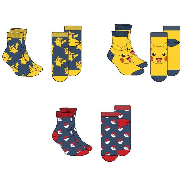 Set 3 calcetines Pokemon adulto surtido 1 Set 3 calcetines Pokemon adulto surtido 1