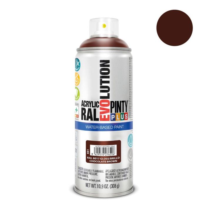 Pintura en spray pintyplus evolution water-based 520 cc ral 8017 chocolate