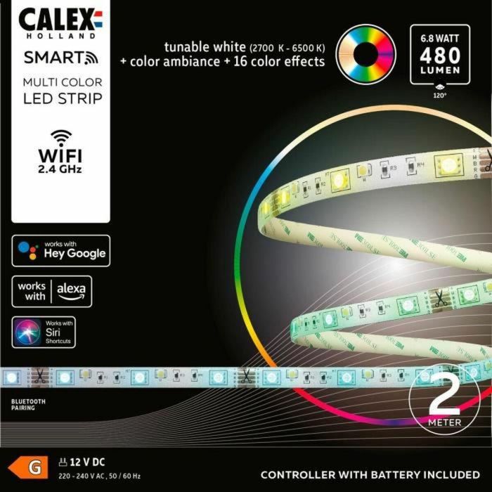 Calex CAL8712879150626 Tira LED 2M 6.8W RGBCCT con Mando a Distancia 3 Calex CAL8712879150626 Tira LED 2M 6.8W RGBCCT con Mando a Distancia 3