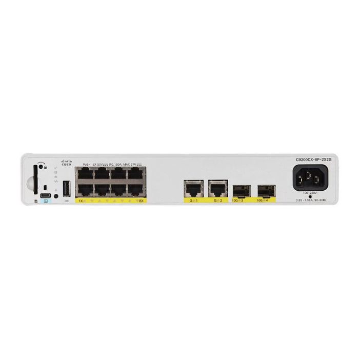 Cisco C9200CX-8P-2X2G-A Switch Gestionado Gigabit Ethernet 8 Puertos PoE Cisco C9200CX-8P-2X2G-A Switch Gestionado Gigabit Ethernet 8 Puertos PoE
