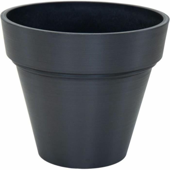 Mega Collections 130832 Jardinera Ecostone Ø 35 cm H 30 cm Negra