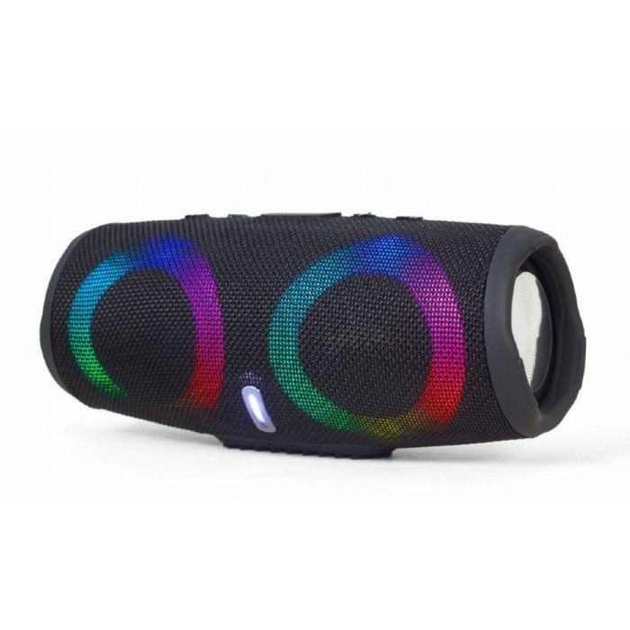 Gembird SPK-BT-LED-02 Altavoz Portátil Inalámbrico Bluetooth con Luces LED 10W Negro para Fiestas o Móvil/Tablet