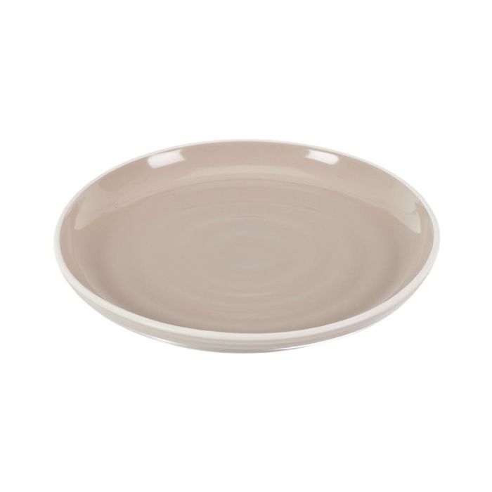 Home Deco Factory Plato Cerámica Beige Bicolor Diámetro 20 cm 2