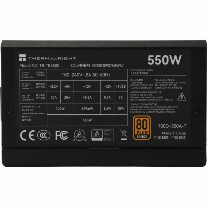 Thermalright TB550S Fuente de Alimentación PC 550W 80+ Bronce No Modular ATX 3.0 Negra THE0814256016407 2 Thermalright TB550S Fuente de Alimentación PC 550W 80+ Bronce No Modular ATX 3.0 Negra THE0814256016407 2