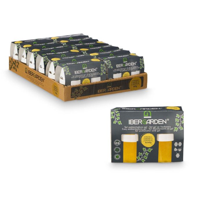 Set 2 Ambientadores Gel 140Gr X 2 Citronella Ibergarden 14X9CM (24 Unidades) 2 Set 2 Ambientadores Gel 140Gr X 2 Citronella Ibergarden 14X9CM (24 Unidades) 2