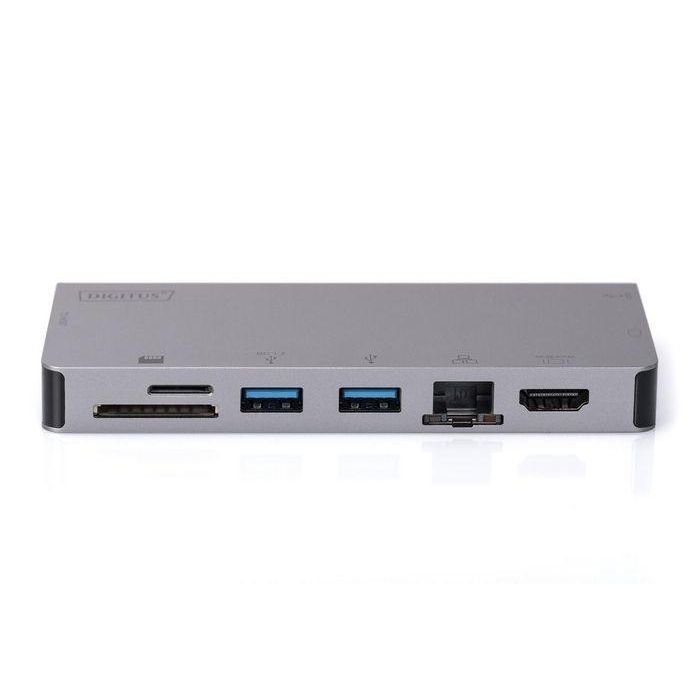 Digitus USB-C Multiport Travel Dock, 8 Port, gray 2x video, 2x USB-C, 2x USB3.0, RJ45,2x card reader 1 Digitus USB-C Multiport Travel Dock, 8 Port, gray 2x video, 2x USB-C, 2x USB3.0, RJ45,2x card reader 1