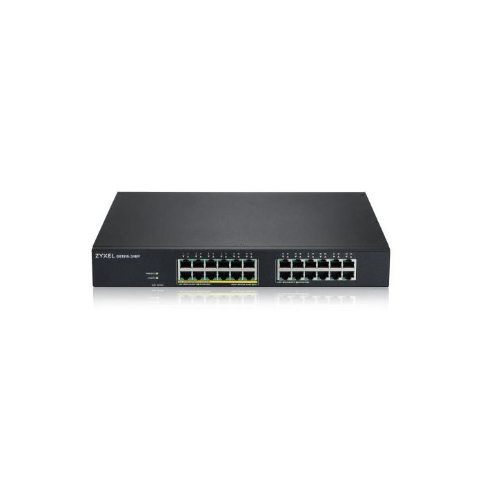 Zyzel Zyxel Gs1915-24Ep, 24-Port Gbe, 12 Port Poe, 130 Watt 802.3At, Rackmount y Desktop, sin Ventilador, Smart Hybrid Mode Switch, Standalone O Nebulaflex Cloud (GS1915-24EP-EU0101F) 1