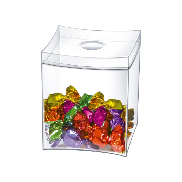 Cep Caja para caramelos con tapa desmontable poliestireno transparente 90x90x115 mm 1
