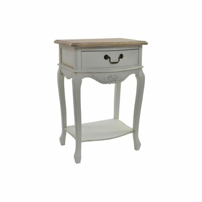 Mesita De Noche Tradicional DKD Home Decor Blanco Natural 35 x 69 x 48 cm