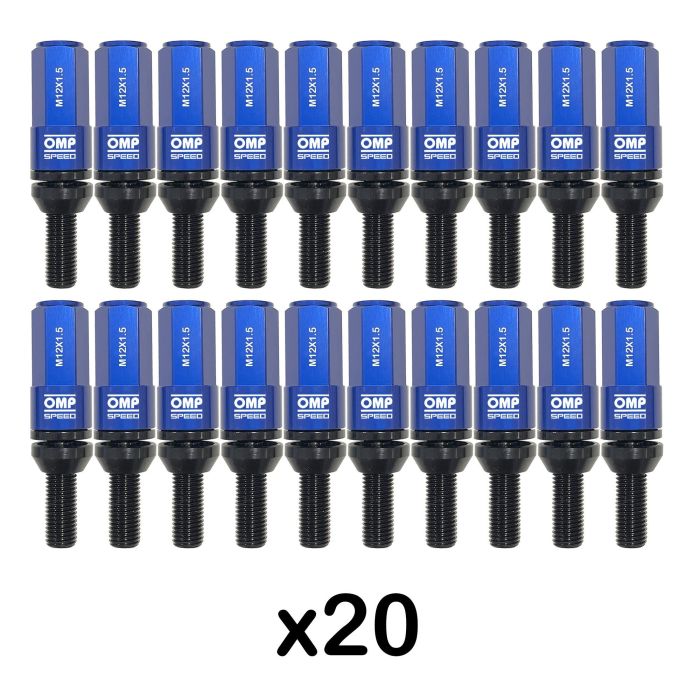 Omp Speed Juego De 20 Tornillos Con Protector De Aluminio De Colores M12x1.5 Llave De 17-19 Largo 28 mm Con Protector Azul OMPS09981207 4 Omp Speed Juego De 20 Tornillos Con Protector De Aluminio De Colores M12x1.5 Llave De 17-19 Largo 28 mm Con Protector Azul OMPS09981207 4