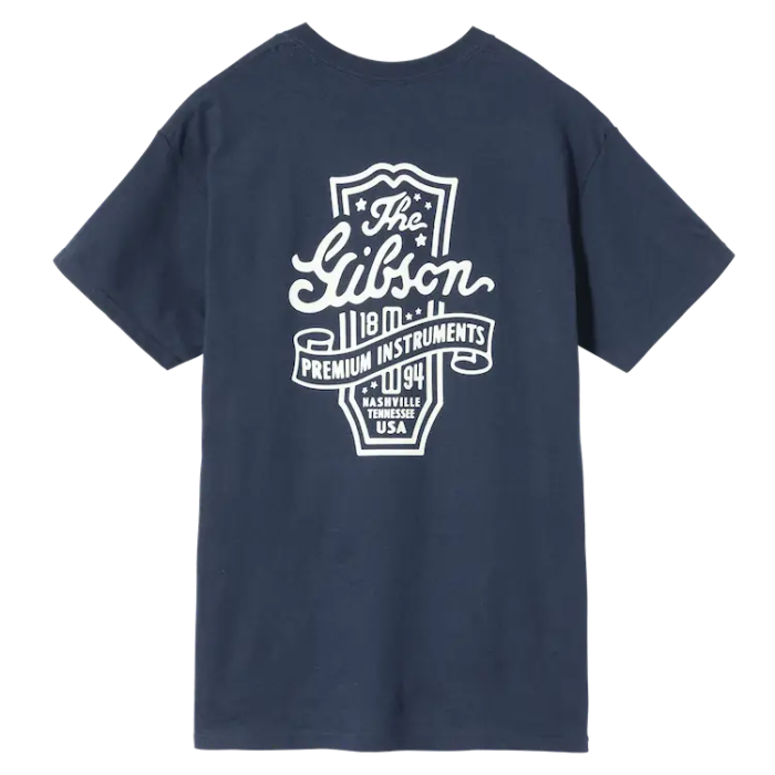 Gibson T-Shirts Premium Instruments Tee (Navy), Large 1