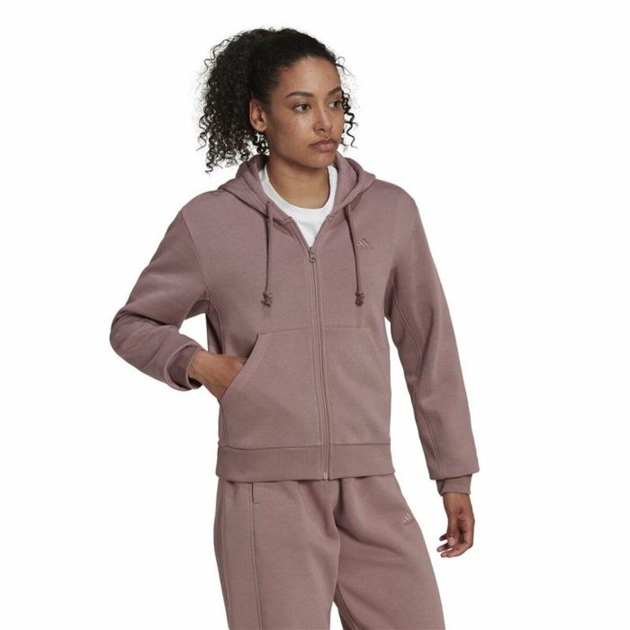 Sudadera con Capucha y Cremallera Mujer Adidas ALL SZN Fleece Café 2XS 3 Sudadera con Capucha y Cremallera Mujer Adidas ALL SZN Fleece Café 2XS 3