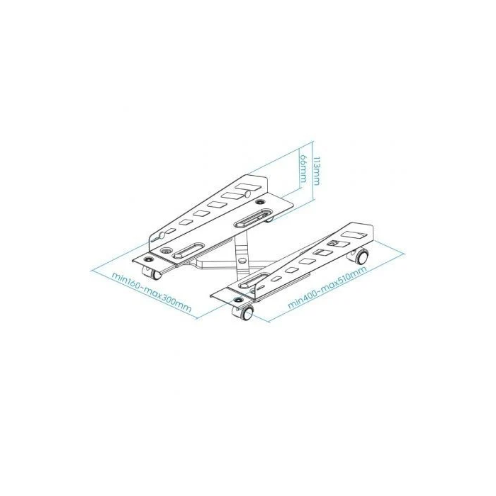 TOOQ SOPORTE METALICO PARA CPU DE SUELO CON RUEDAS BAJO 3
