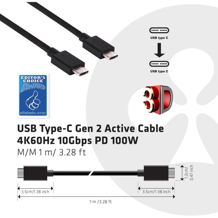Club3D Kabel USB 3.1 Tipo C 0.8m PowerDelivery Macho/Macho 4 Club3D Kabel USB 3.1 Tipo C 0.8m PowerDelivery Macho/Macho 4