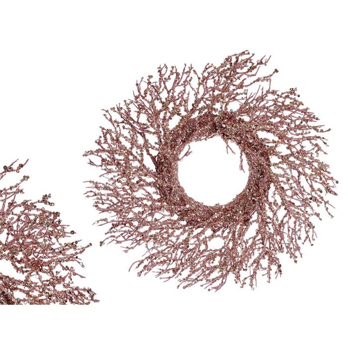 Corona Rama Rosa Krist+ 50x10x50 cm - Oro, Rosa - Plástico (4 Unidades) Corona Rama Rosa Krist+ 50x10x50 cm - Oro, Rosa - Plástico (4 Unidades)