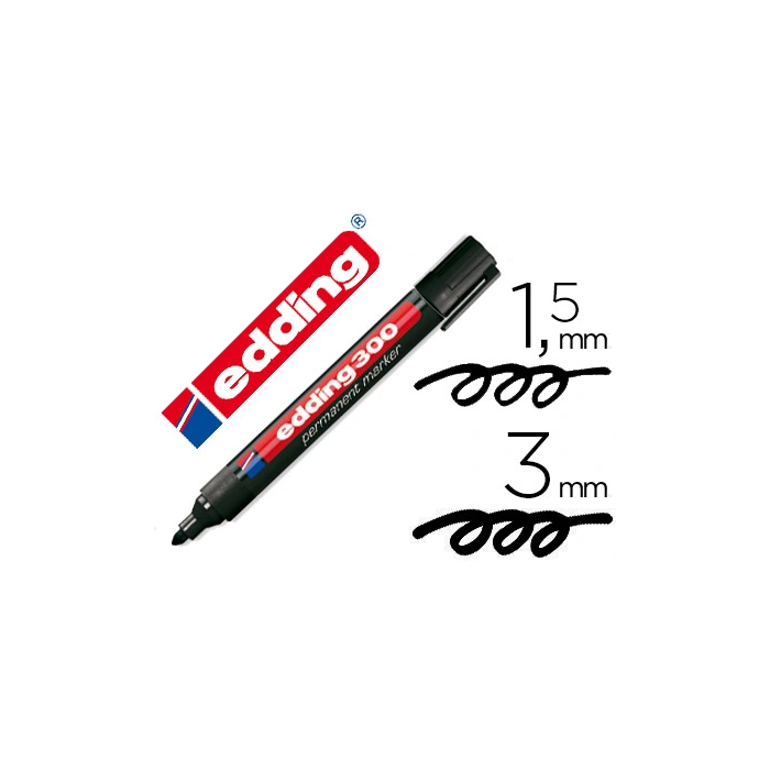 Edding Marcador Permanente 300 Negro (Set de 10) - Tinta Resistente para Diversos Materiales (Set de 10) 0 Edding Marcador Permanente 300 Negro (Set de 10) - Tinta Resistente para Diversos Materiales (Set de 10) 0