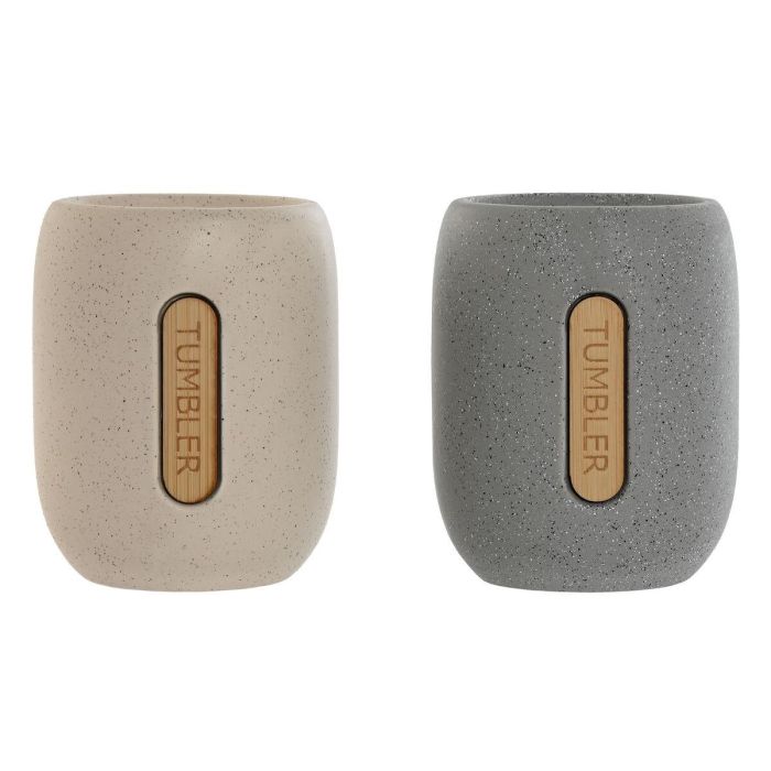 DKD Home Decor Vaso Básico Dolomita Crema Gris (2 Unidades) Apto Lavavajillas 7x11x8.5 cm DKD Home Decor Vaso Básico Dolomita Crema Gris (2 Unidades) Apto Lavavajillas 7x11x8.5 cm