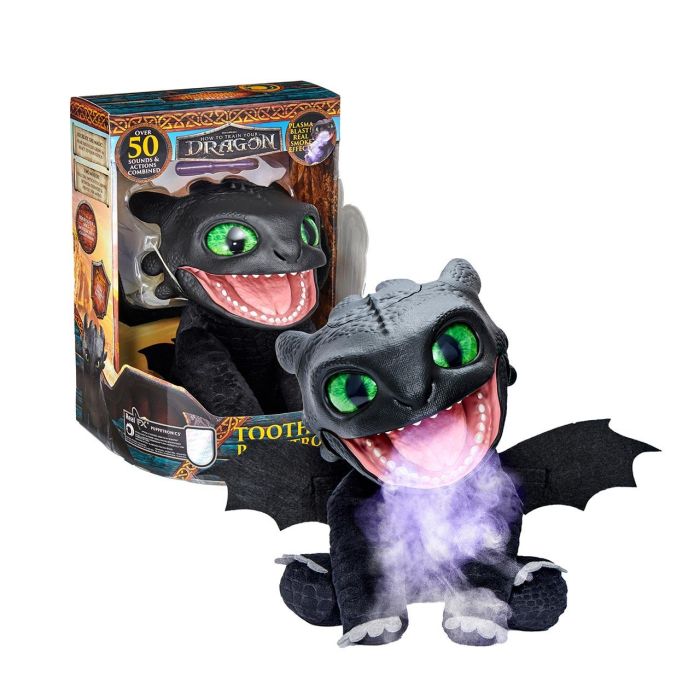 Famosa Re000000 Peluche Real Fx Desdentado Marioneta Interactiva Dragón 75 Sonidos Humo Vapor Aliento Fuego Cómo Entrenar a tu Dragón