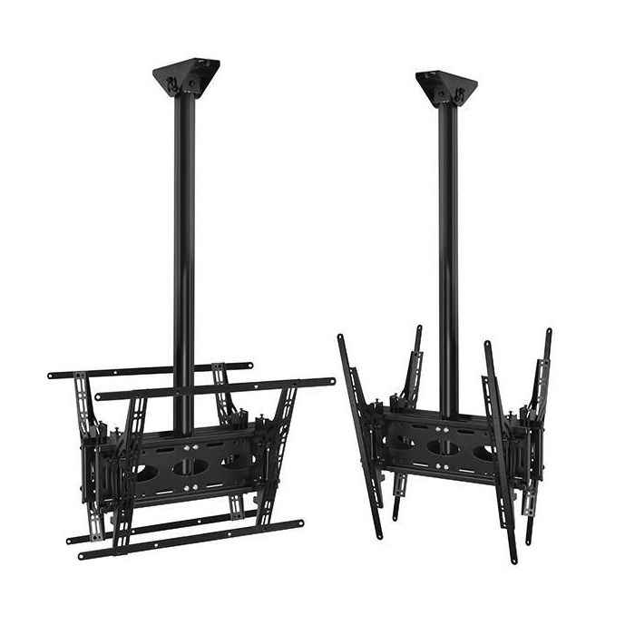 B-Tech Back-to-Back Universal Flat Screen Ceiling Mount with Tilt, 2 m, 39" - 65", max 50 kg, VESA 400-400 - 600x400, Black 3 B-Tech Back-to-Back Universal Flat Screen Ceiling Mount with Tilt, 2 m, 39" - 65", max 50 kg, VESA 400-400 - 600x400, Black 3