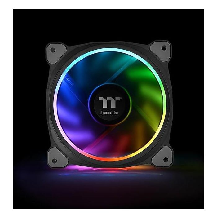 Thermaltake CL-F056-PL14SW-A Ventilador Riing Plus 14 LED RGB, 140mm, para Radiador, Negro, Premium, Pack de 3 13